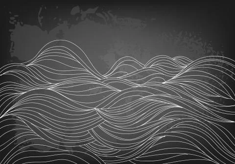 Hand drawn waves Stock Illustration