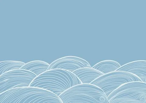 Hand drawn waves of water. Stock Illustration