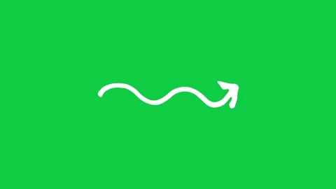 Hand drawn wavy arrow drawing to the right on green screen Vídeo Stock 348305403
