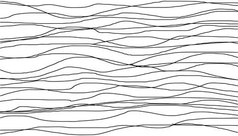 Hand drawn wavy background horizontal surface seamless wallpaper line art. Stock Illustration