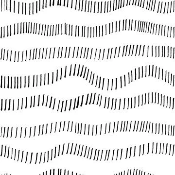 Hand drawn wavy dotted lines seamless pattern. Stock Illustration