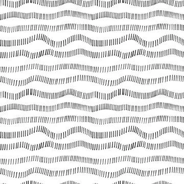 Hand drawn wavy dotted lines seamless pattern. Stock Illustration