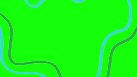 Hand drawn wavy line animation green screen. Colorful topographic doodle lines Stock Footage 325800141