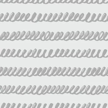 Hand drawn wavy lines vector seamless pattern. Stock Illustration