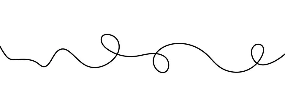 Hand drawn wavy scribble line isolated vector illustration on white background Stock Illustration