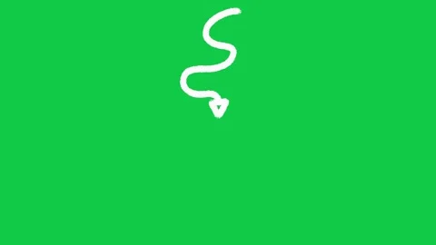 Hand Drawn Wavy Vertical Arrow Pointing Down 2D Animation on Green Screen Stock Footage 336578873