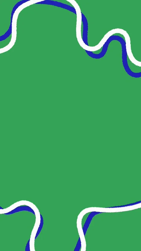 Hand Drawn Wavy Vertical Frame Animation Green Screen White Doodle Border Vídeos de archivo 334579747