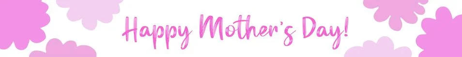 Hand drawn web banner background with "Happy Mother´s Day" quote. Whimsical Stock Illustration