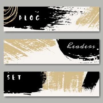 Hand Drawn Web Headers Collection Stock Illustration