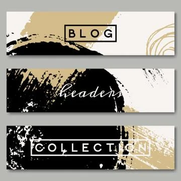 Hand Drawn Web Headers Collection Stock Illustration