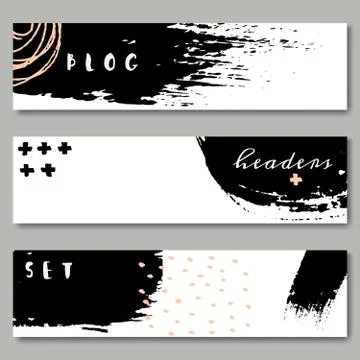 Hand Drawn Web Headers Collection Stock Illustration