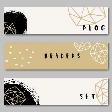 Hand Drawn Web Headers Collection Stock Illustration