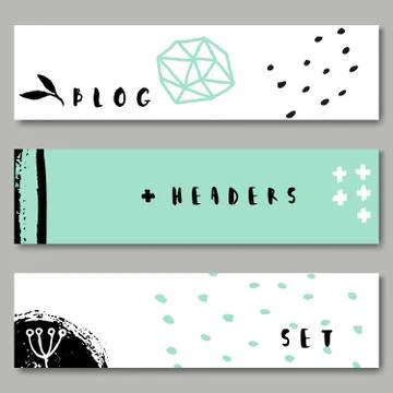 Hand Drawn Web Headers Collection Stock Illustration
