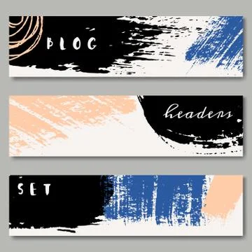 Hand Drawn Web Headers Collection Stock Illustration