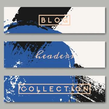 Hand Drawn Web Headers Collection Stock Illustration