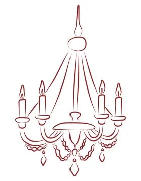 Hand Drawn Wedding Chandelier Stock Illustration