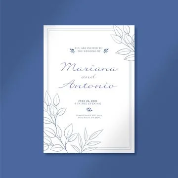 Hand drawn wedding invitation Stock Illustration