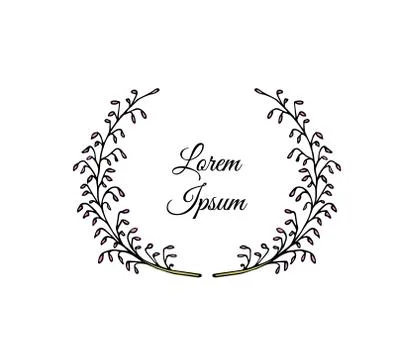 Hand drawn wedding laurel Stock Illustration