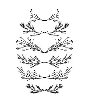 Hand drawn wedding laurel set Stock Illustration