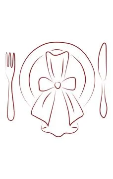 Hand Drawn Wedding Table Setting Stock Illustration