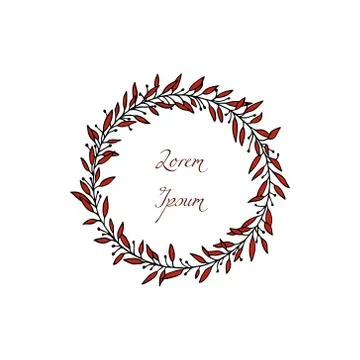 Hand drawn wedding wreath Stock Illustration