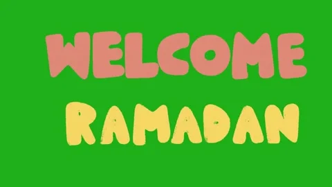 Hand Drawn Welcome Ramadan Text Animation on Green Screen | 2D Hand Drawn Doodle Video stock 328988692