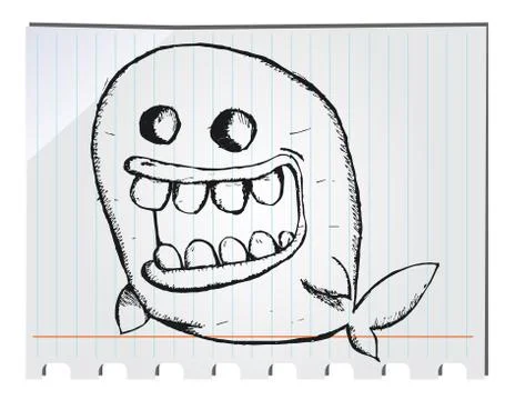 Hand drawn whale Stock Illustration