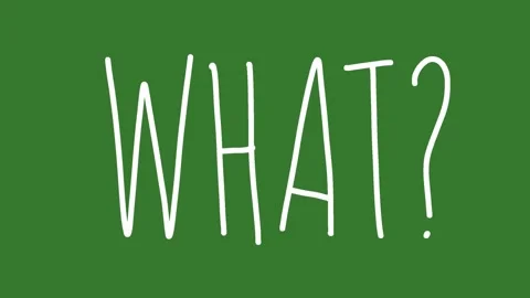 Hand Drawn What Text Writing Animation on Green Screen | 2D Hand Drawn Question  Video stock 328989533