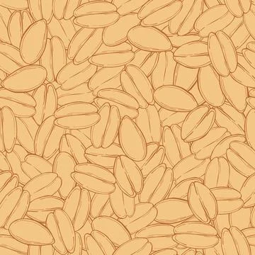 Hand drawn wheat grain.  Vector  seamless pattern イラスト素材
