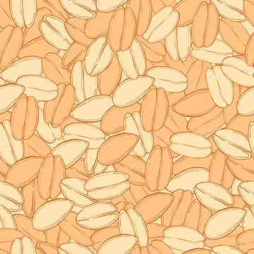 Hand drawn wheat grain.  Vector  seamless pattern イラスト素材