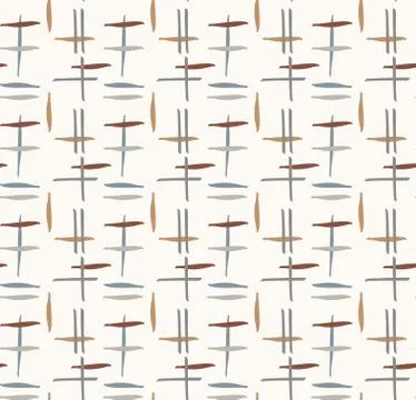 Hand drawn whimsical scribble lines seamless pattern. Vector painterly textured Illustrazione stock