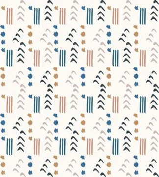 Hand drawn whimsical scribble lines seamless pattern. Vector painterly textured 스톡 일러스트