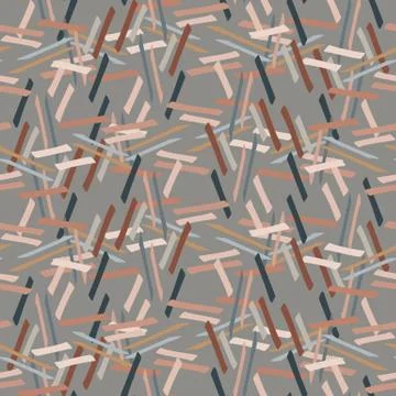 Hand drawn whimsical scribble lines seamless pattern. Vector painterly textured Stock Illustration