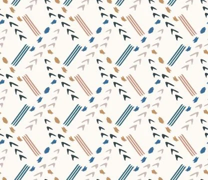 Hand drawn whimsical scribble lines seamless pattern. Vector painterly textured 스톡 일러스트