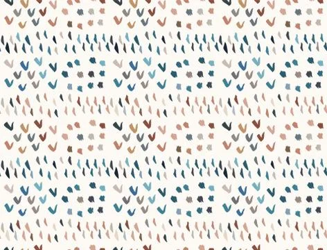 Hand drawn whimsical scribble lines seamless pattern. Vector painterly textured 스톡 일러스트