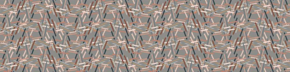 Hand drawn whimsical scribble lines seamless pattern. Vector criss cross ribbon Stock Illustration