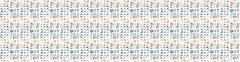 Hand drawn whimsical scribble lines seamless border pattern. Vector painterly Stock Illustration