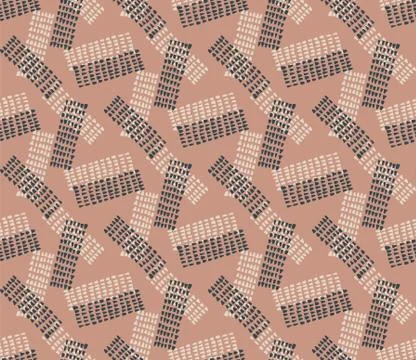 Hand drawn whimsical scribble lines seamless pattern. Vector painterly textured Stock Illustration