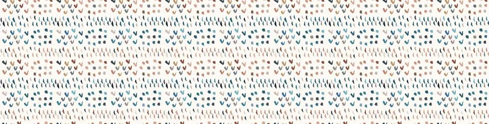 Hand drawn whimsical scribble lines seamless pattern. Vector painterly ribbon Stock Illustration