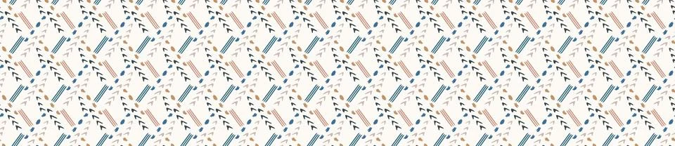Hand drawn whimsical scribble lines seamless pattern. Vector painterly ribbon Illustrazione stock