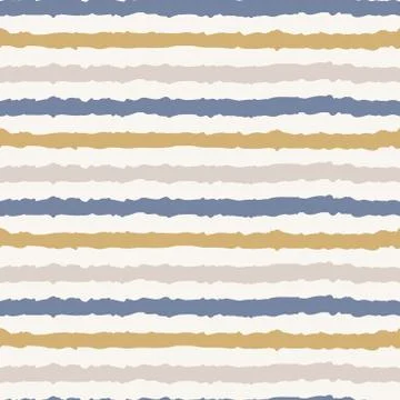 Hand drawn whimsical wavy scribble stripe seamless pattern. Vector painterly Stock Illustration