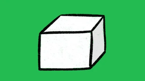 Hand-Drawn White 3D Cube Box | 2D Animated Geometric Shape on green screen Vídeos de archivo 333983144