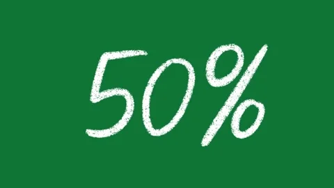 Hand-Drawn White 50 Percent 2D Animation on Green Screen | Animated Sale  Stock Footage 334608975