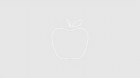 Hand Drawn White Apple Doodle Animation Seamless Loop on Transparent Background Stock Footage 342587677