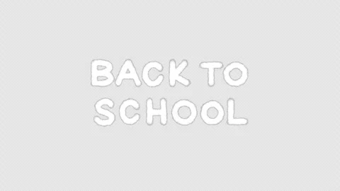 Hand Drawn White Back To School Hand Lettering Doodle Animation Seamless Loop on Stock Footage 342587706