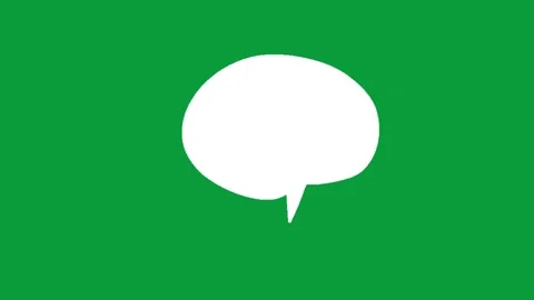 Hand Drawn White Blank Speech Bubble 2D Animation Green Screen Stock Footage 341798921