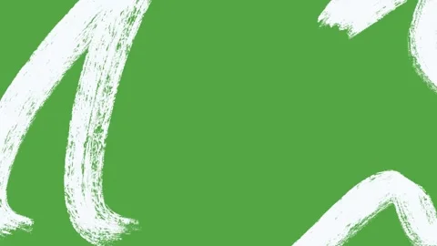Hand-Drawn White Brush Stop Motion 2D Animation on Green Screen | Grunge Paint  Stock Footage 329401158