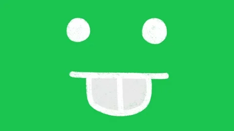 Hand Drawn White Buck Teeth and Funny Silly Face Animation on Green Screen Stock Footage 335124641