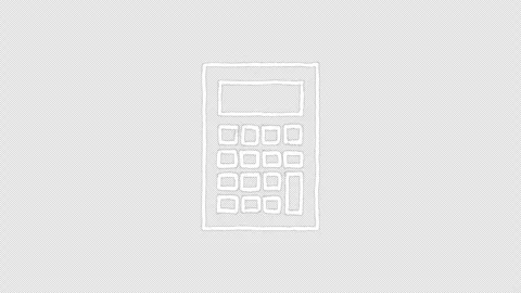 Hand Drawn White Calculator Doodle Animation Seamless Loop on Transparent Video stock 342587720