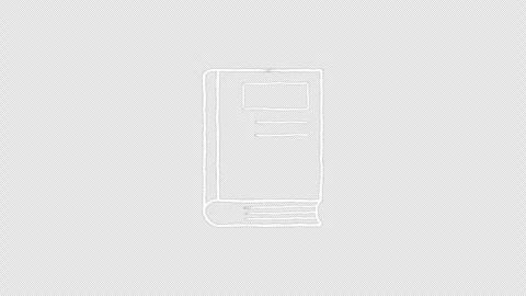 Hand Drawn White Closed Textbook Doodle Animation Seamless Loop on Transparent Stock Footage 342587689